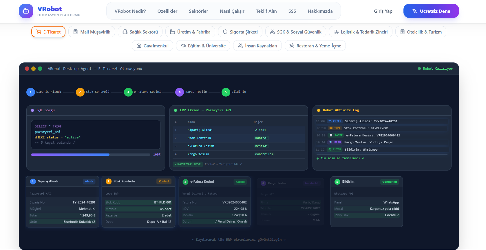 VRobot Platform ekran görüntüsü 2