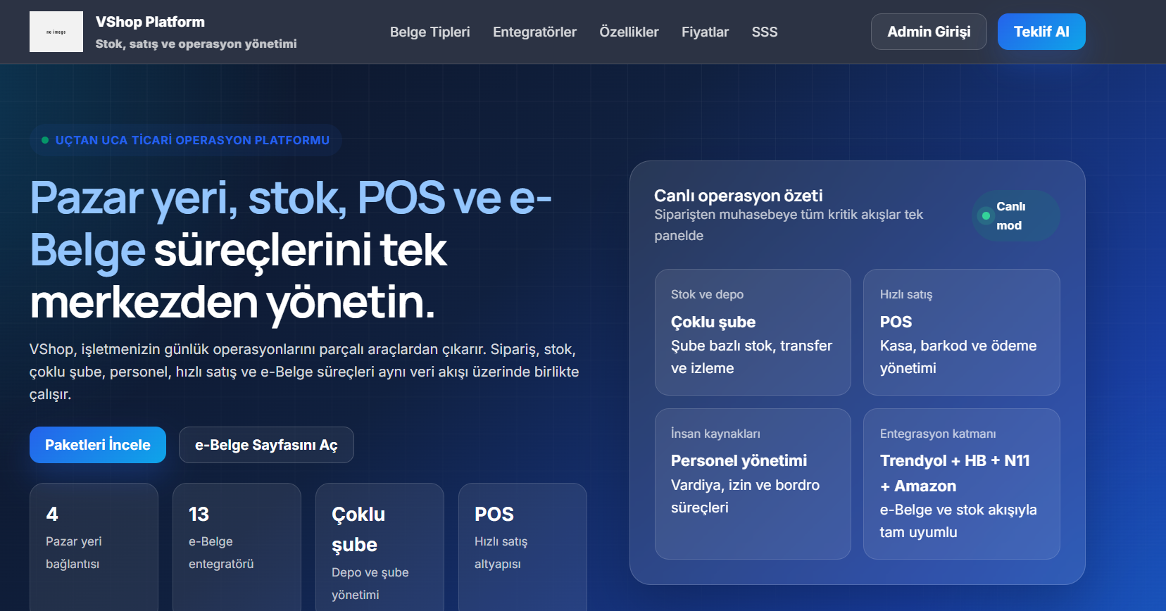 VShop Platform ekran görüntüsü 1